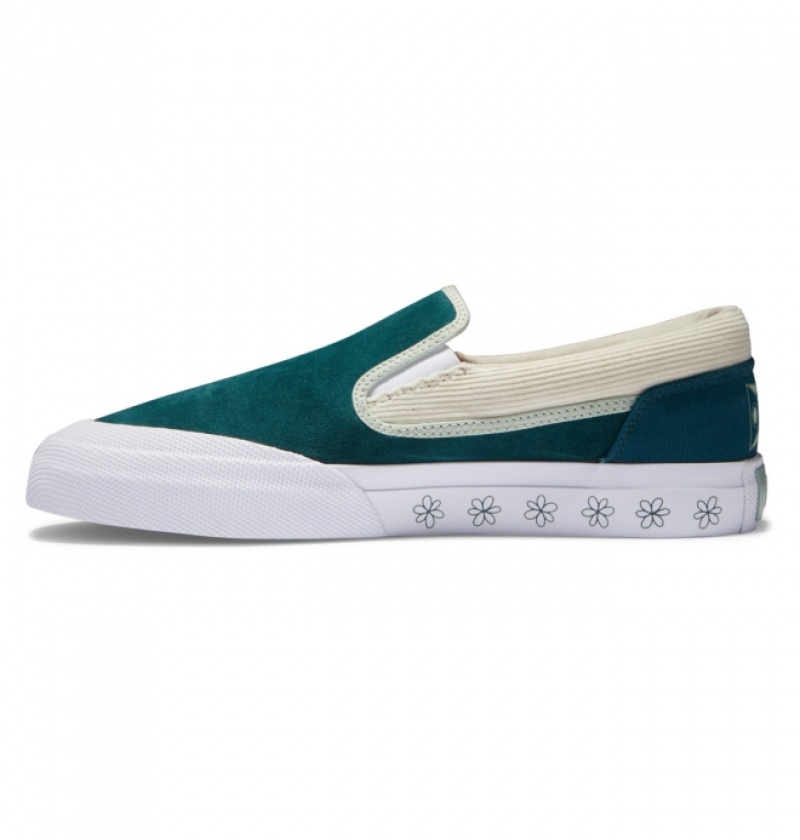 Chaussure Skate DC Manual x Susie Turquoise Foncé Homme | LAA-5896672