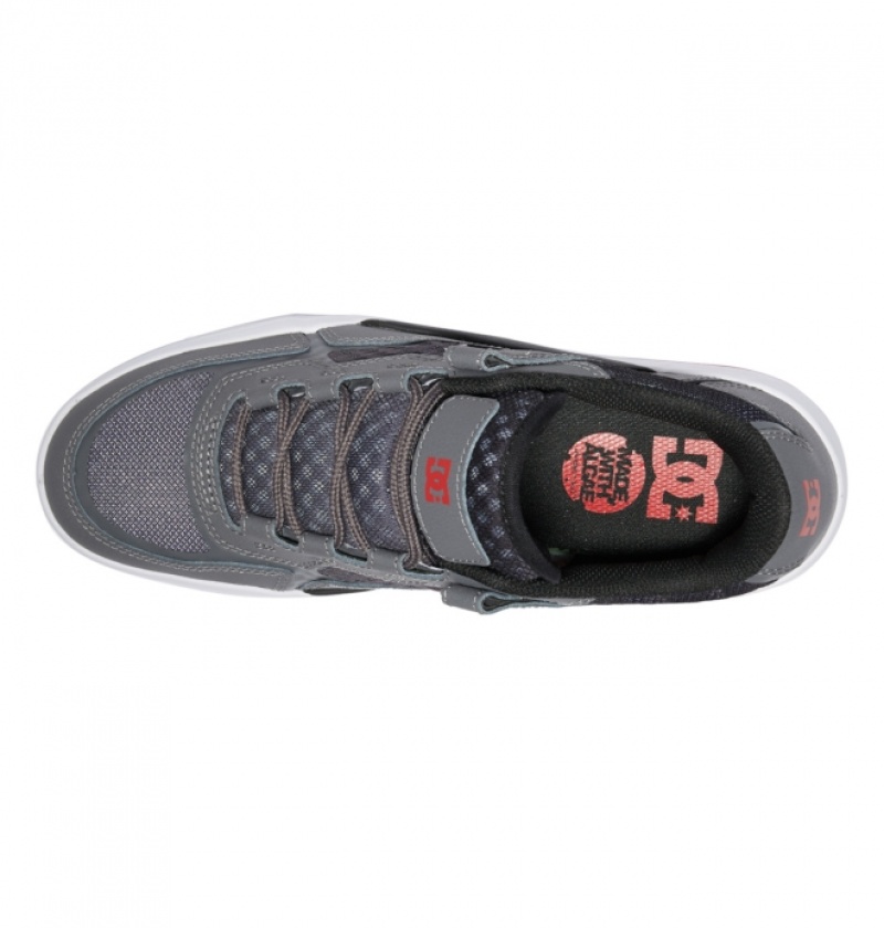 Chaussure Skate DC Metric Grise Noir Rouge Homme | ALY-8217870