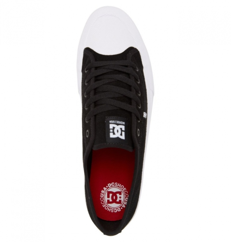 Chaussure Skate DC Manual RT S Daim Noir Blanche Homme | VYT-3402737