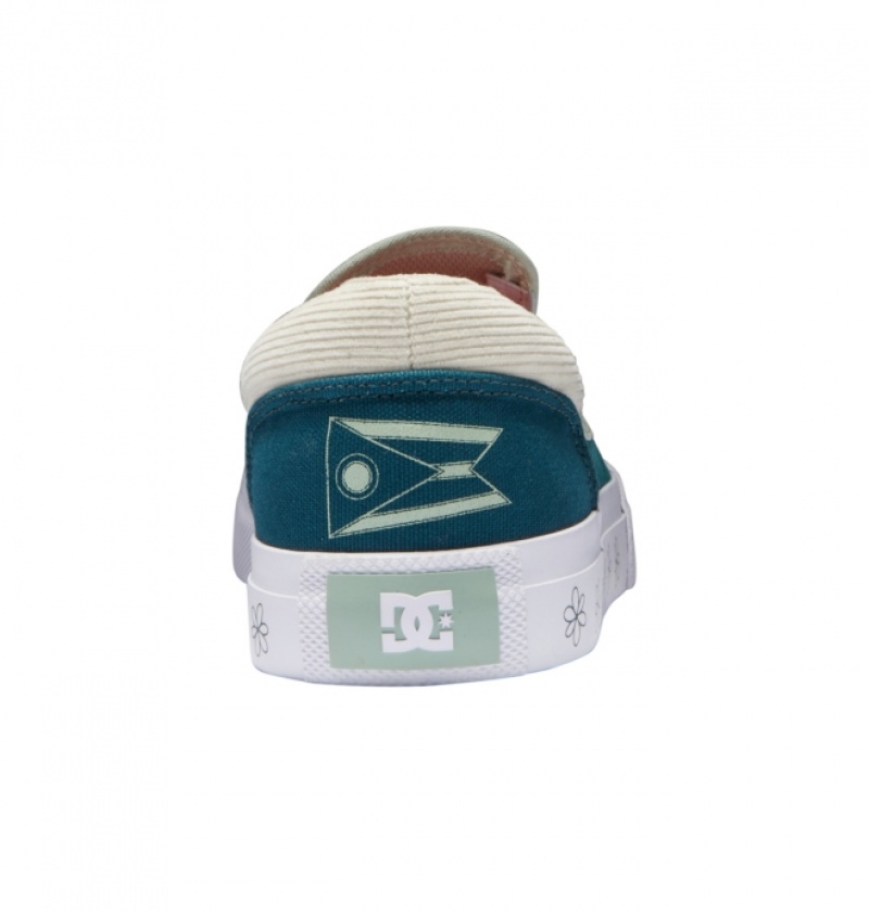 Chaussure Skate DC Manual x Susie Turquoise Foncé Homme | LAA-5896672