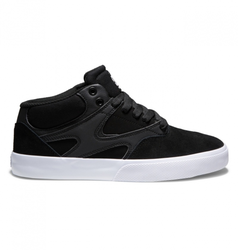 Chaussure Skate DC Kalis Vulc MID Mid-Top Noir Blanche Homme | FLB-4014153