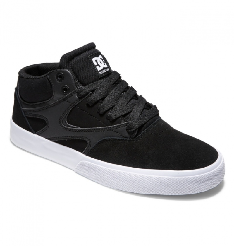 Chaussure Skate DC Kalis Vulc MID Mid-Top Noir Blanche Homme | FLB-4014153