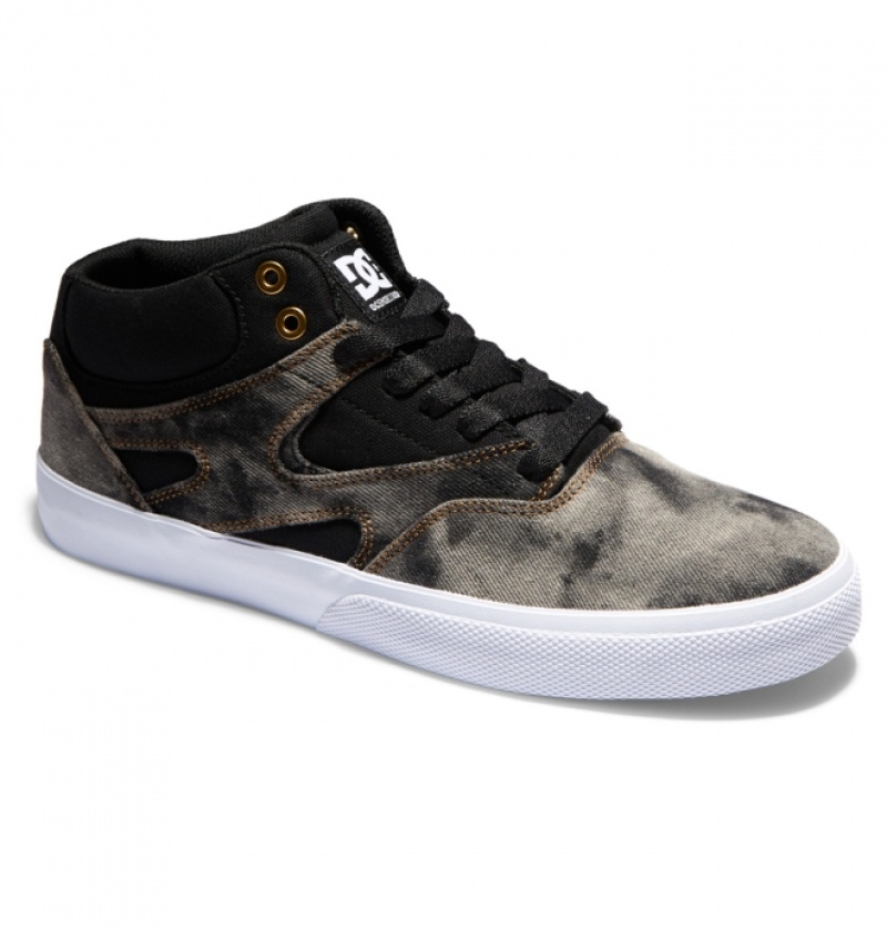 Chaussure Skate DC Kalis Vulc MID Mid-Top Noir Grise Homme | TVS-0139991