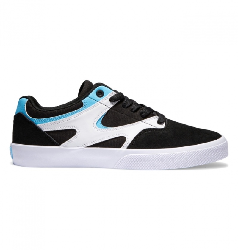 Chaussure Skate DC Kalis Vulc Noir Blanche Bleu Homme | QOV-9368151