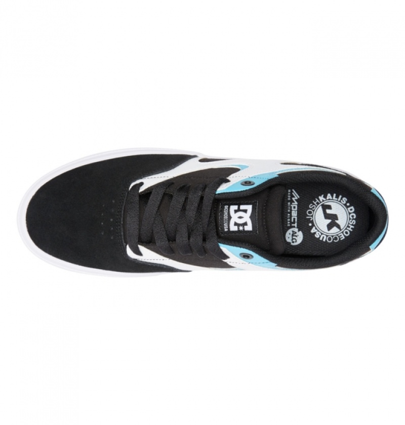 Chaussure Skate DC Kalis Vulc Noir Blanche Bleu Homme | QOV-9368151