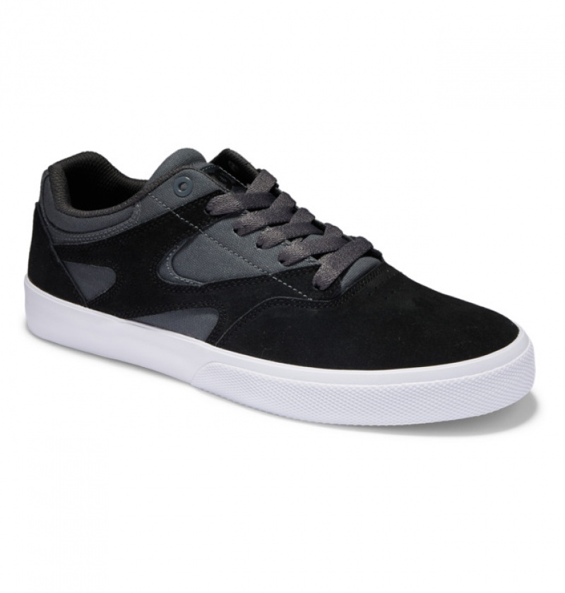 Chaussure Skate DC Kalis Vulc Noir Grise Blanche Homme | VQO-1720361