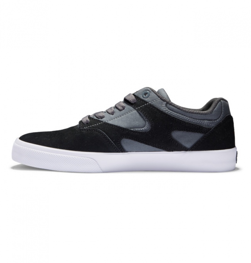 Chaussure Skate DC Kalis Vulc Noir Grise Blanche Homme | VQO-1720361