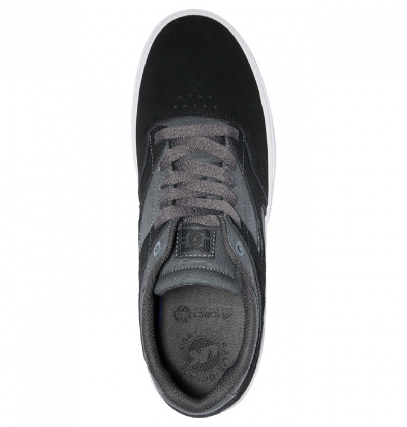 Chaussure Skate DC Kalis Vulc Noir Grise Blanche Homme | VQO-1720361