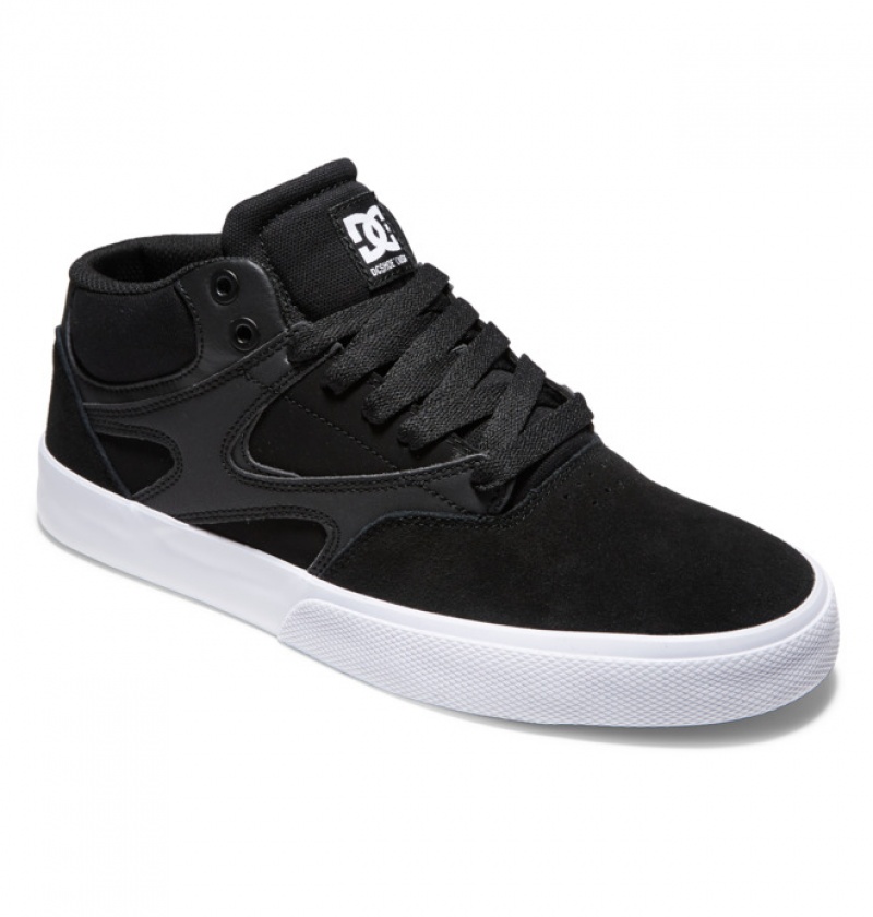 Chaussure Skate DC Kalis Vulc MID Noir Blanche Homme | CFZ-2871235