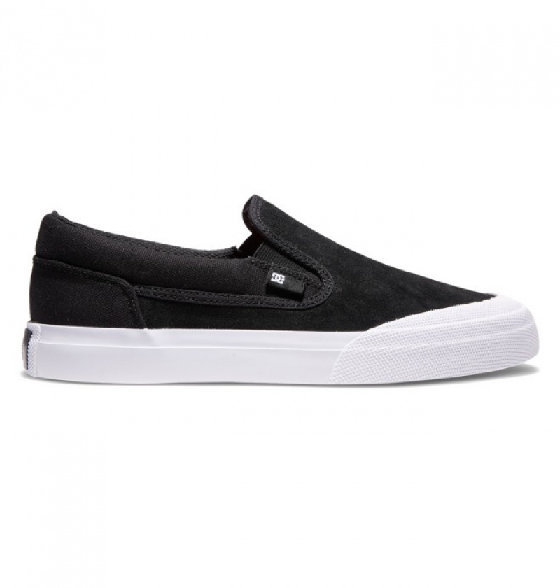 Chaussure Skate DC Manual RT Slip On Noir Blanche Homme | WOZ-0763494