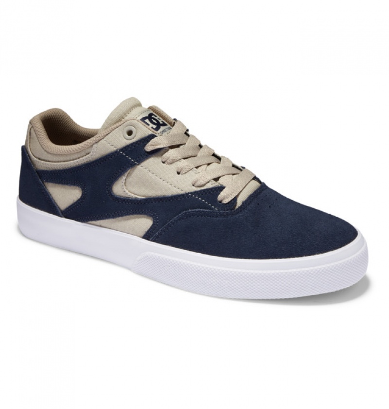 Chaussure Skate DC Kalis Vulc Bleu Marine Kaki Homme | MCW-0892311