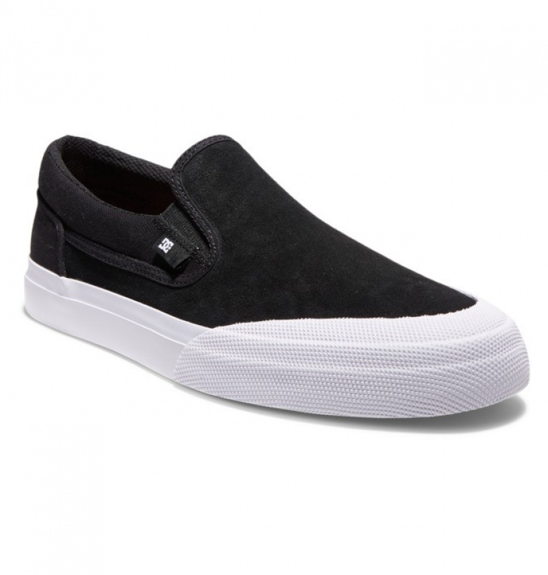 Chaussure Skate DC Manual RT Slip On Noir Blanche Homme | WOZ-0763494