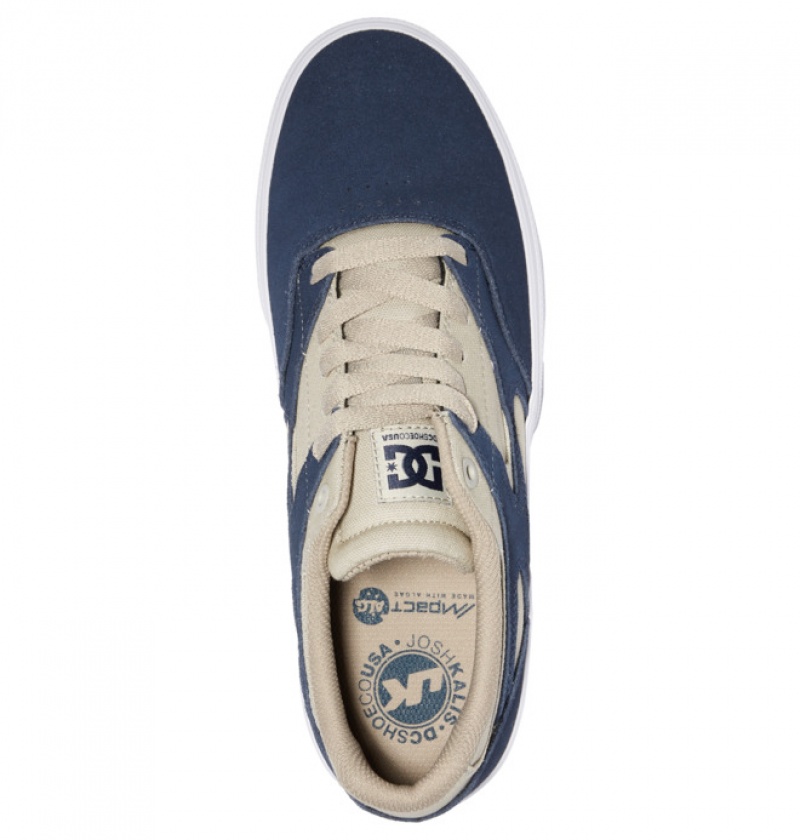 Chaussure Skate DC Kalis Vulc Bleu Marine Kaki Homme | MCW-0892311