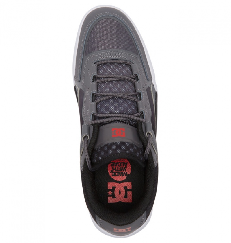 Chaussure Skate DC Metric Grise Noir Rouge Homme | QGV-6370417