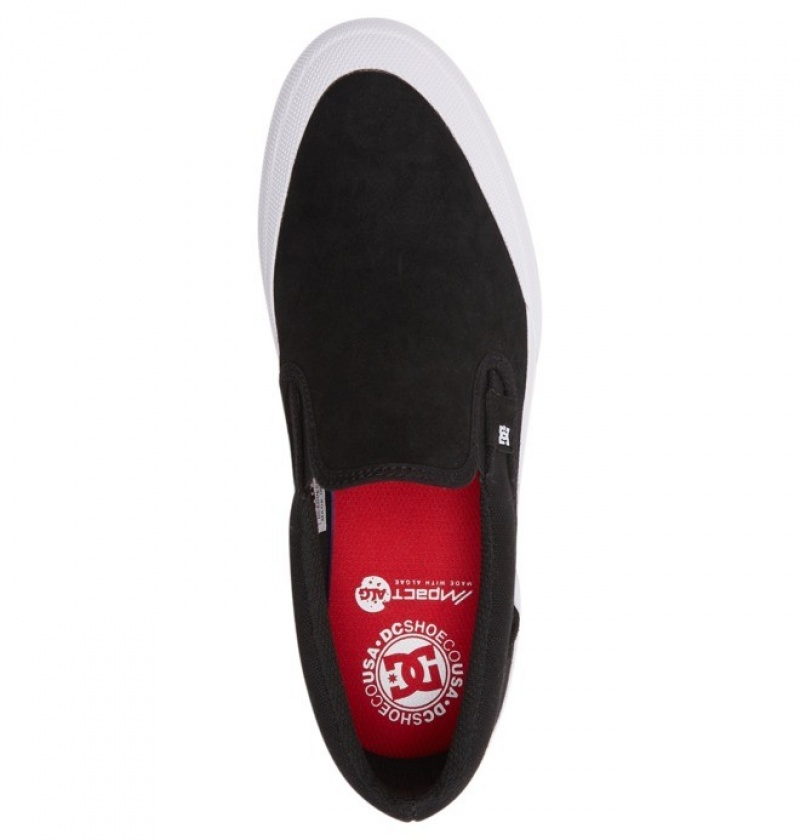 Chaussure Skate DC Manual RT Slip On Noir Blanche Homme | WOZ-0763494