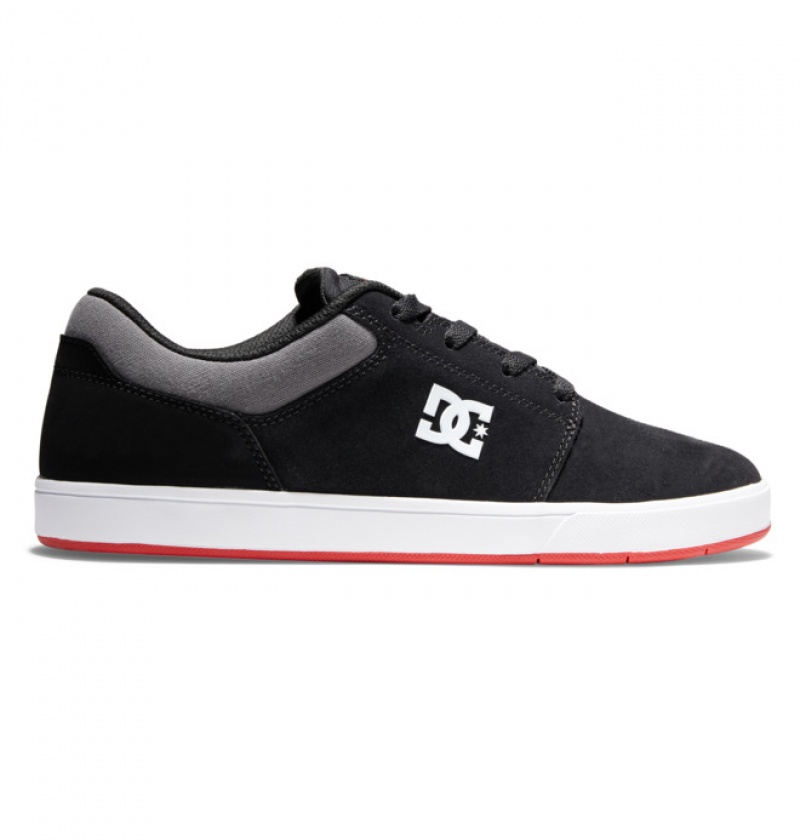 Chaussure Skate DC Crisis 2 Daim Noir Grise Rouge Homme | HYW-3059890