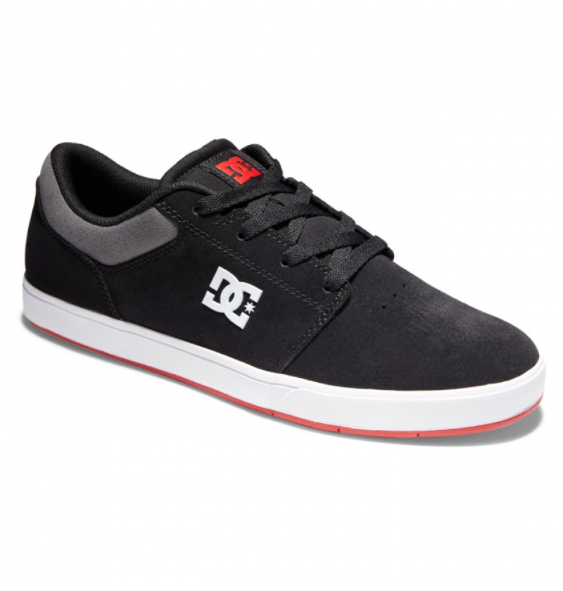 Chaussure Skate DC Crisis 2 Daim Noir Grise Rouge Homme | HYW-3059890