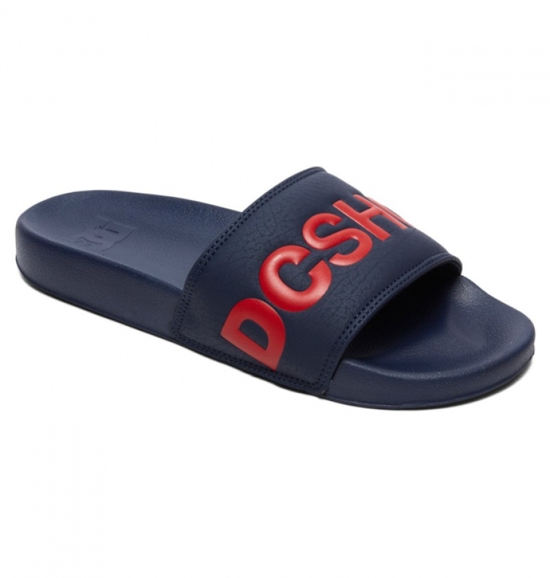 Claquette DC DC Bleu Marine Rouge Homme | KCB-9278147