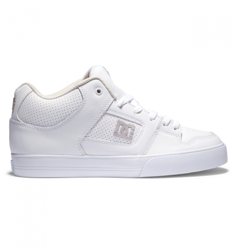 Basket DC Pure MID Mid-Top Blanche Grise Homme | LVV-6594286