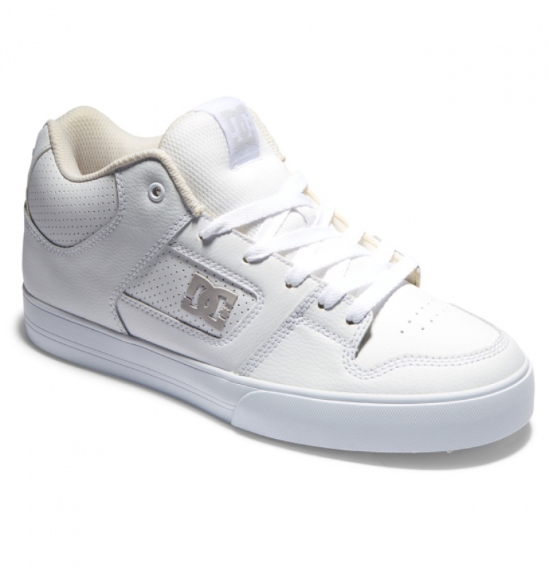 Basket DC Pure MID Mid-Top Blanche Grise Homme | LVV-6594286