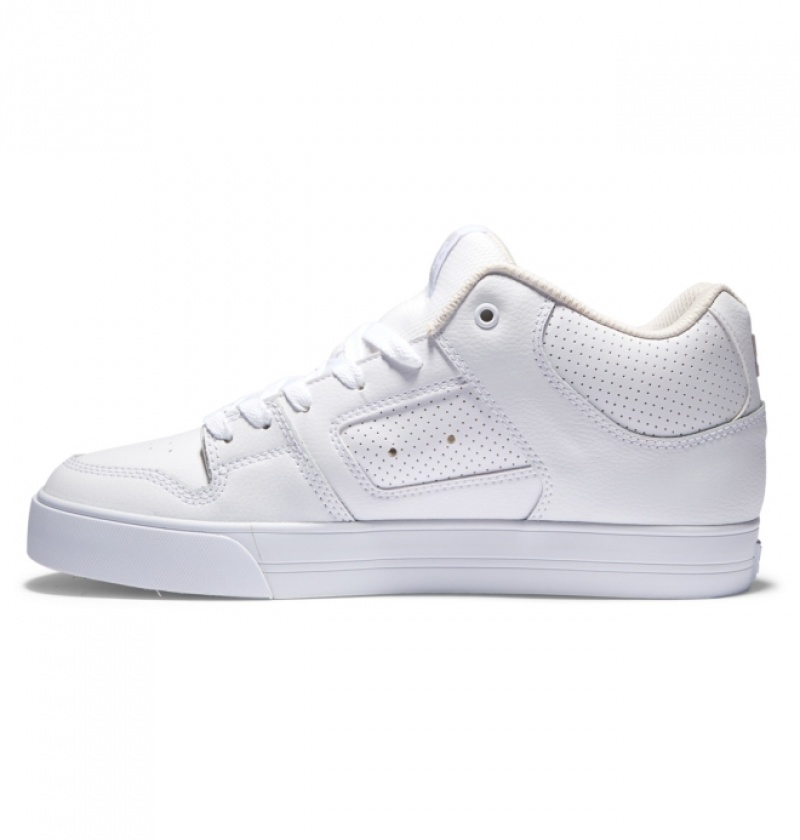 Basket DC Pure MID Mid-Top Blanche Grise Homme | LVV-6594286