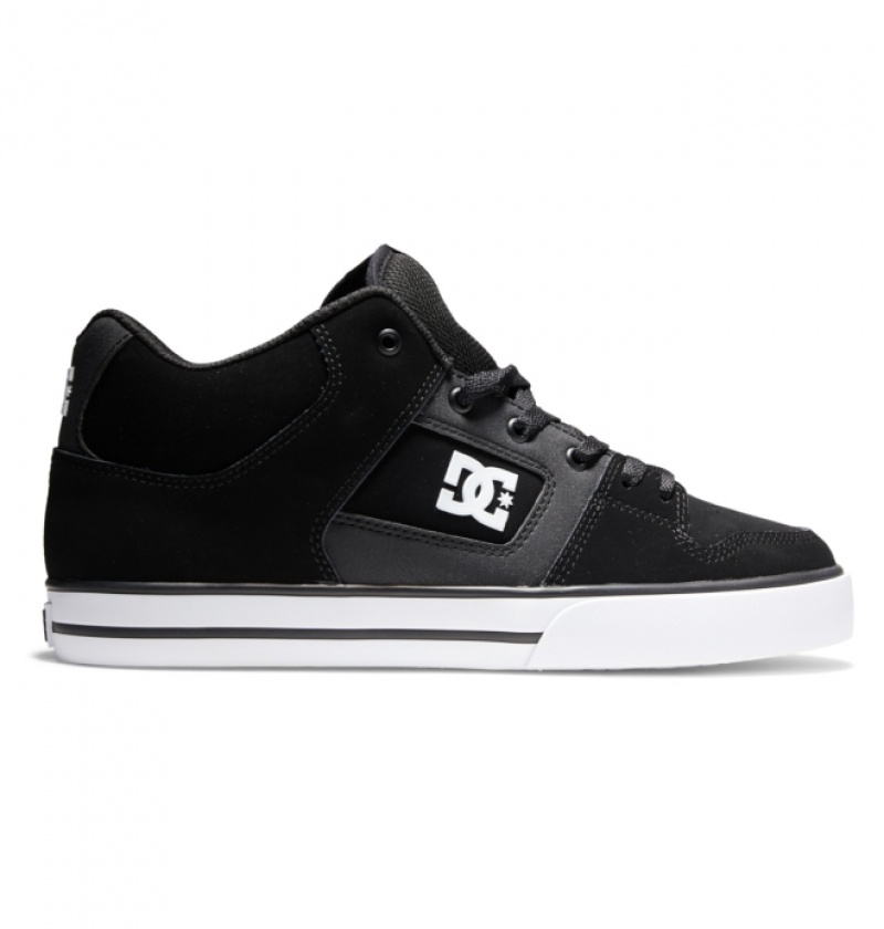 Basket DC Pure MID Mid-Top Noir Blanche Homme | QXK-2437900