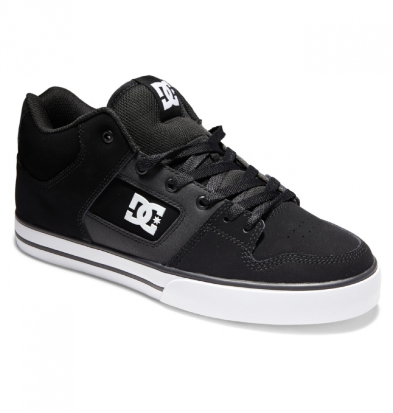 Basket DC Pure MID Mid-Top Noir Blanche Homme | QXK-2437900