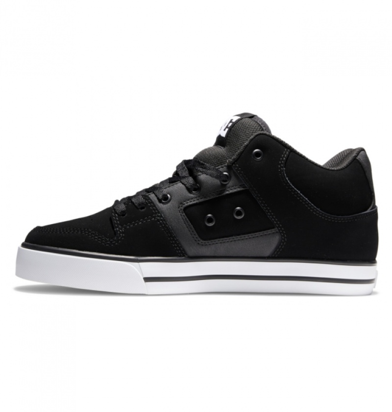 Basket DC Pure MID Mid-Top Noir Blanche Homme | QXK-2437900