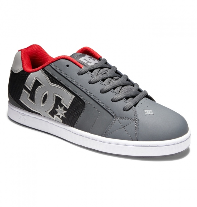 Basket DC Net Grise Noir Rouge Homme | SBU-0573152