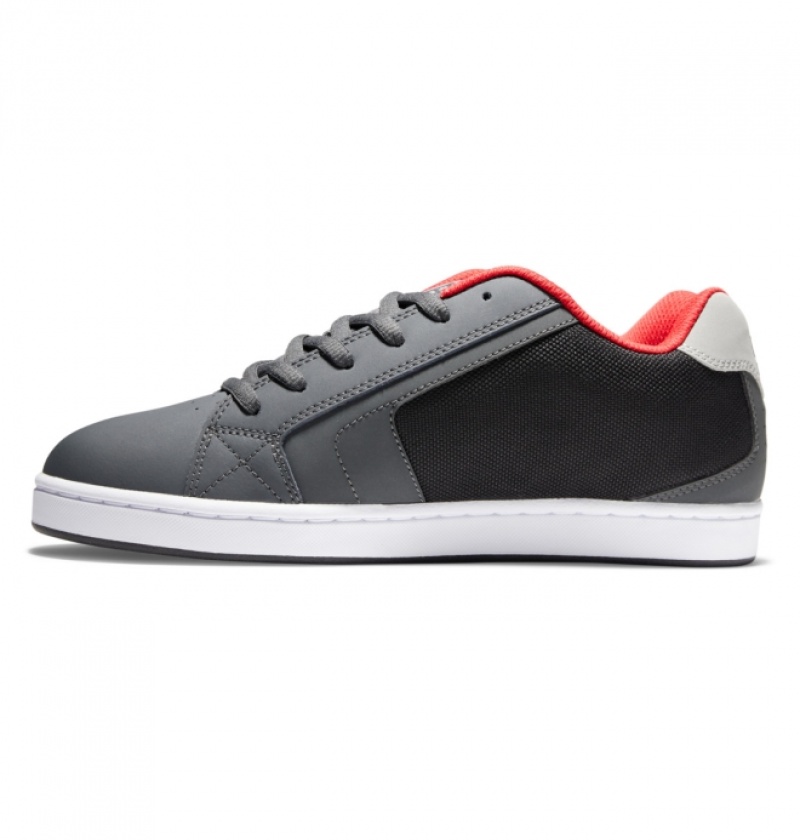 Basket DC Net Grise Noir Rouge Homme | SBU-0573152