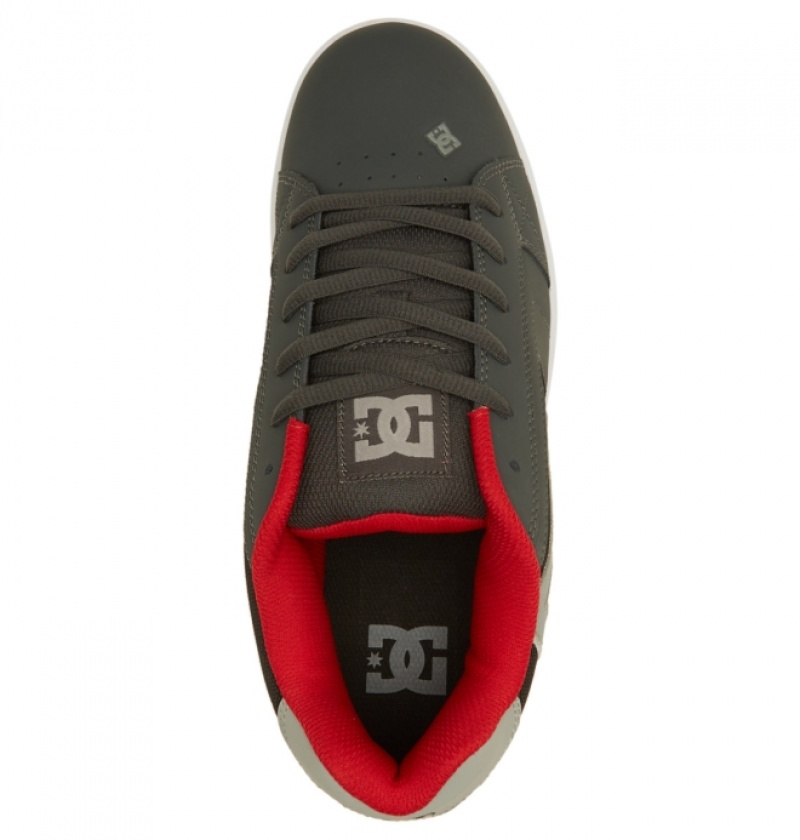 Basket DC Net Grise Noir Rouge Homme | SBU-0573152