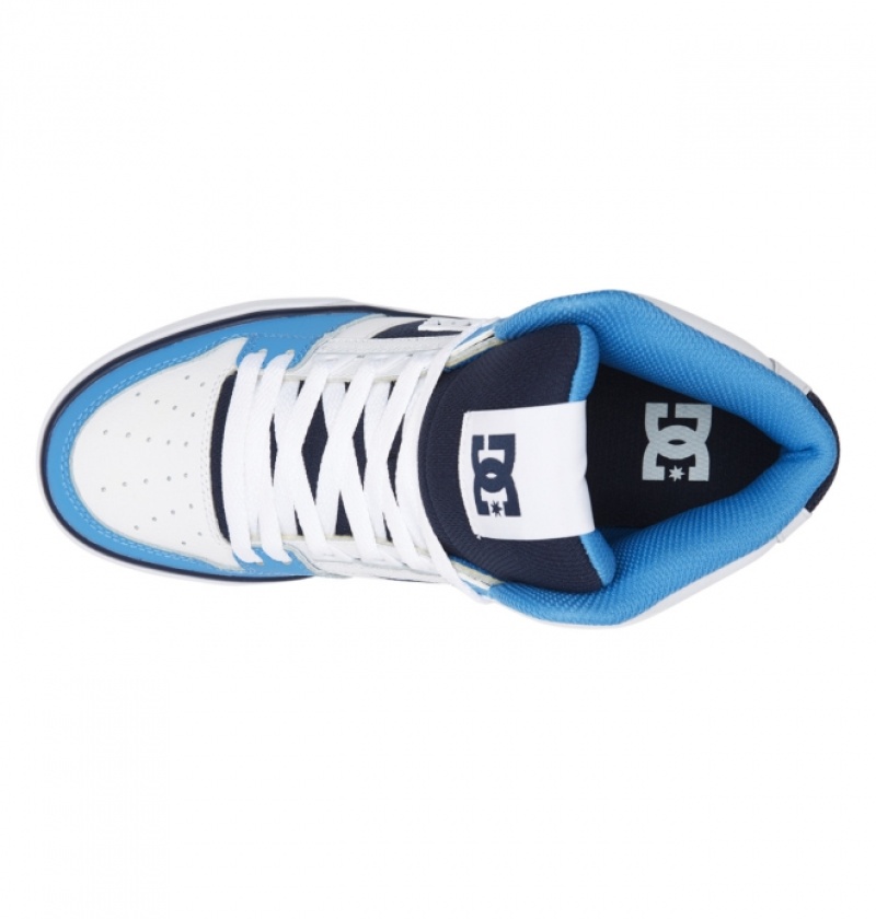 Basket DC Pure High-Top Blanche Bleu Homme | GTO-5739870