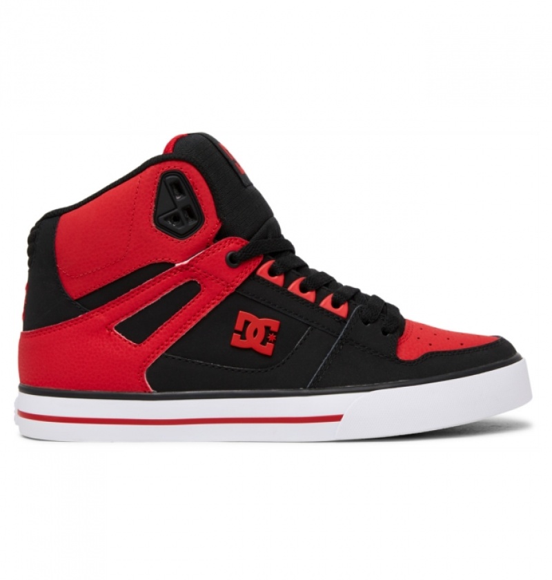 Basket DC Pure High-Top Rouge Blanche Noir Homme | KEI-7825284