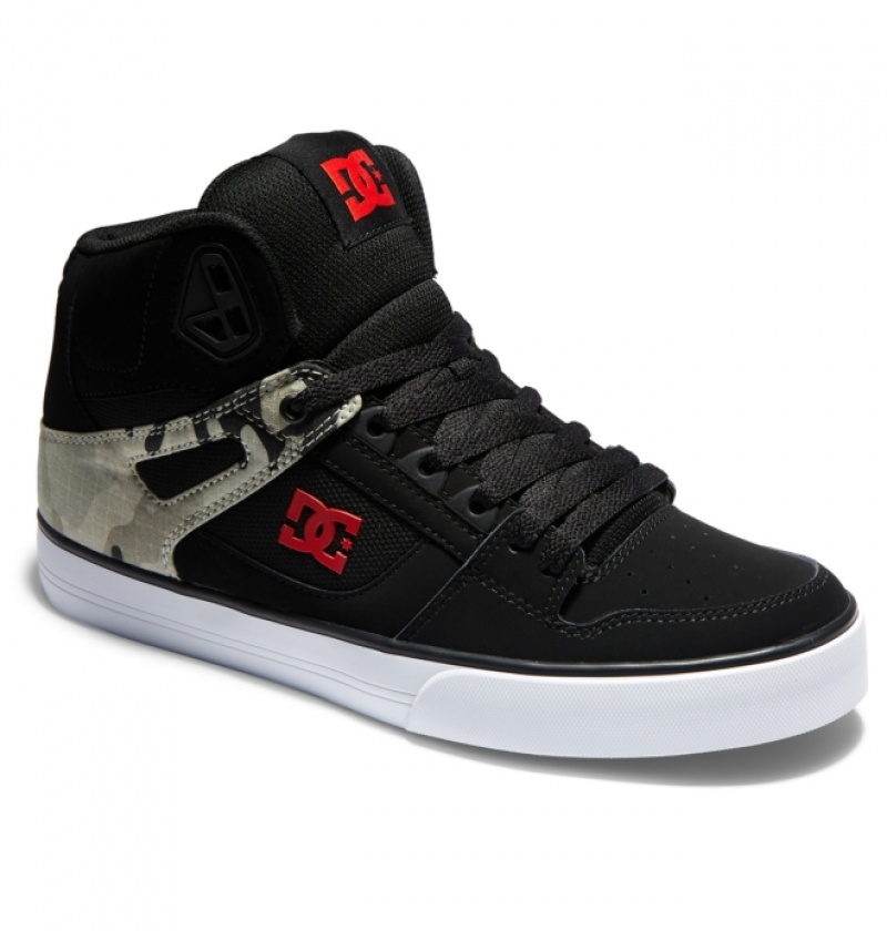 Basket DC Pure High-Top Camouflage Noir Homme | JVF-6006507