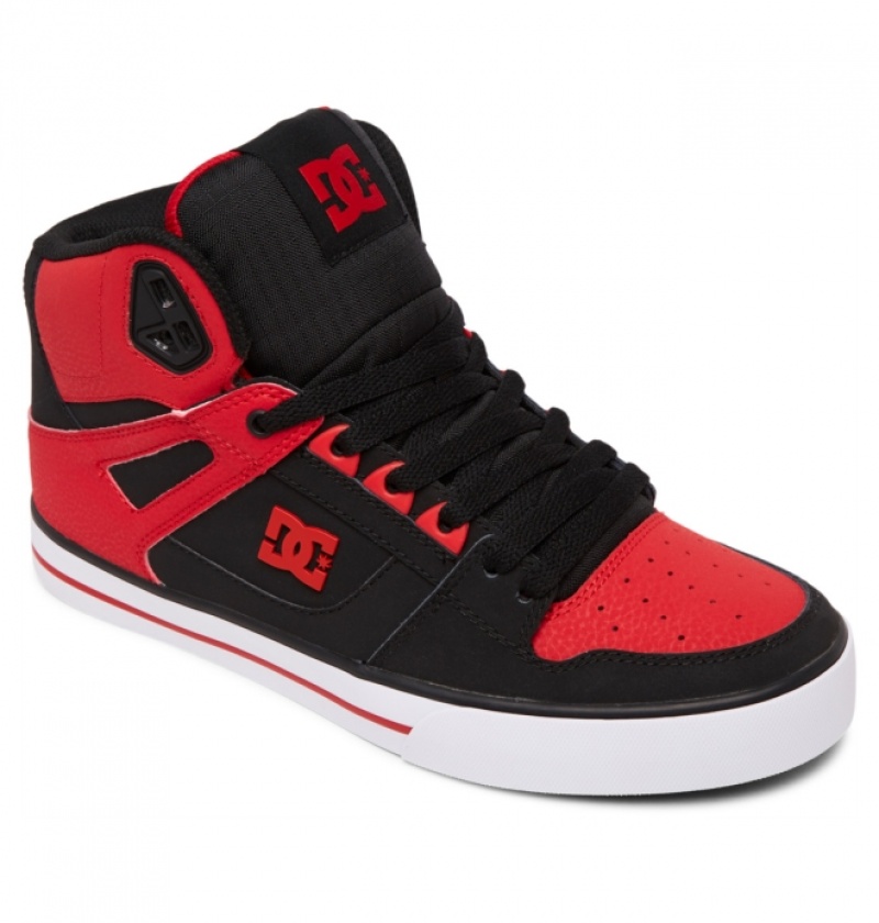 Basket DC Pure High-Top Rouge Blanche Noir Homme | KEI-7825284