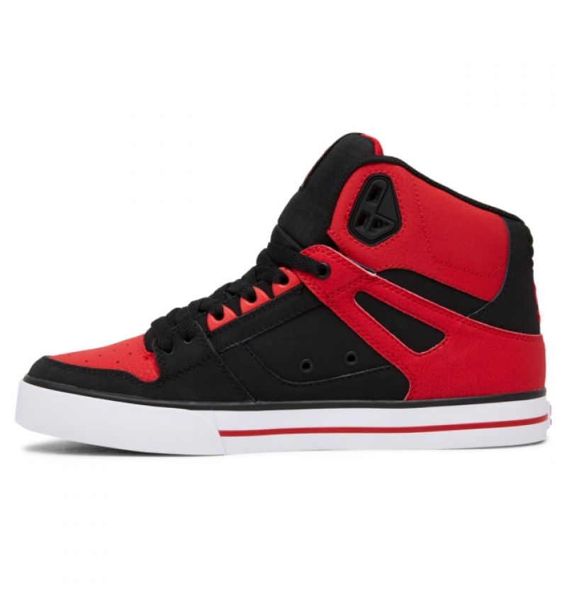 Basket DC Pure High-Top Rouge Blanche Noir Homme | KEI-7825284