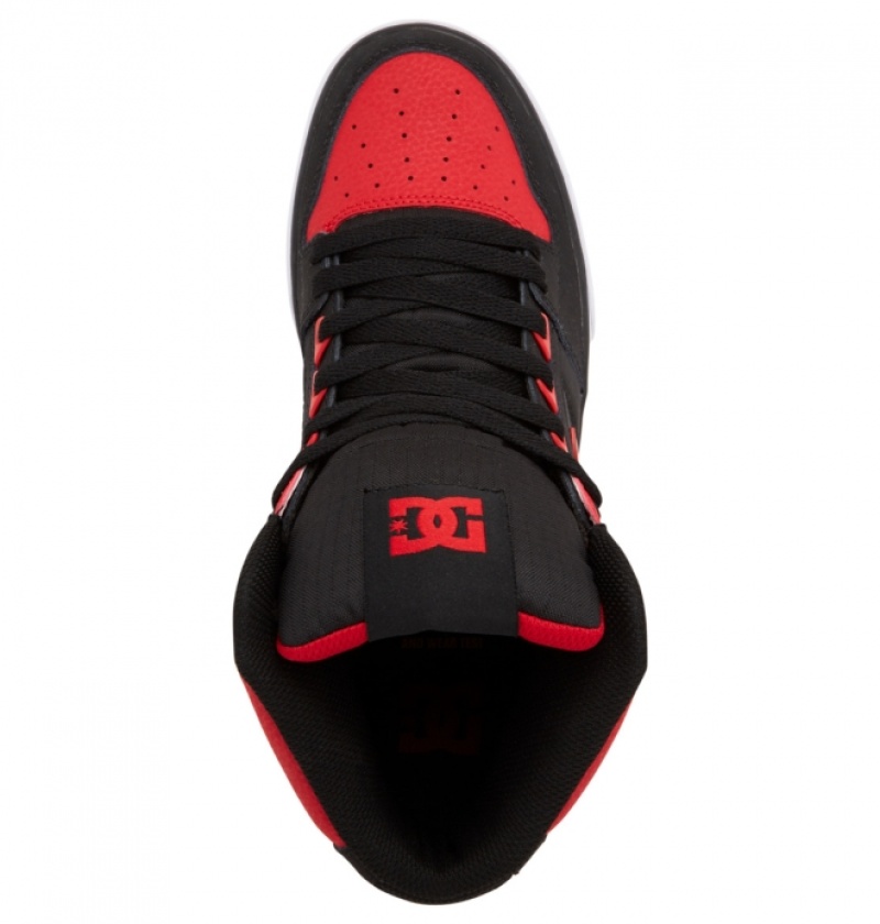 Basket DC Pure High-Top Rouge Blanche Noir Homme | KEI-7825284