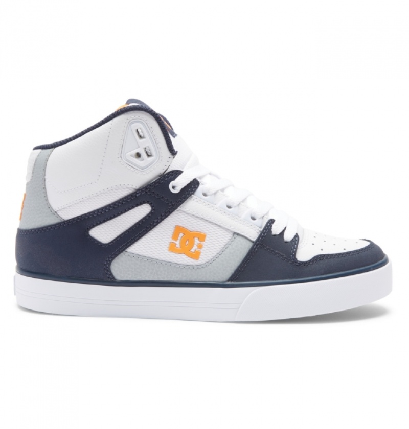 Basket DC Pure High-Top Blanche Grise Orange Homme | RCE-8035969