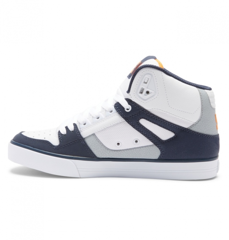 Basket DC Pure High-Top Blanche Grise Orange Homme | RCE-8035969