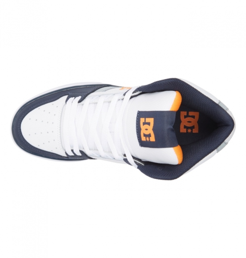 Basket DC Pure High-Top Blanche Grise Orange Homme | RCE-8035969