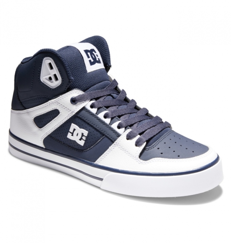 Basket DC Pure High-Top Bleu Marine Blanche Homme | WPS-5033687