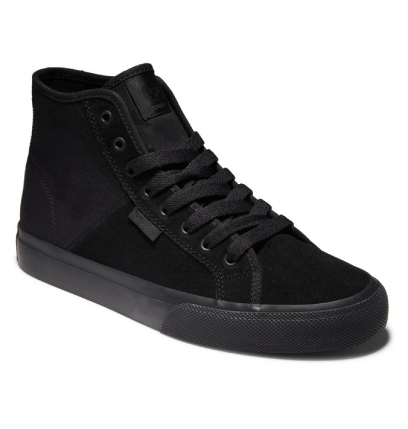 Basket DC Manual High Top Daim Noir Homme | SRD-7378355