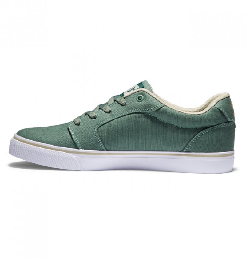 Basket DC Anvil Tela Vert Blanche Homme | QRA-4559776