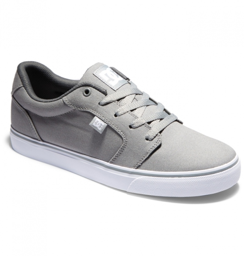 Basket DC Anvil Tela Grise Blanche Homme | VTO-0772639