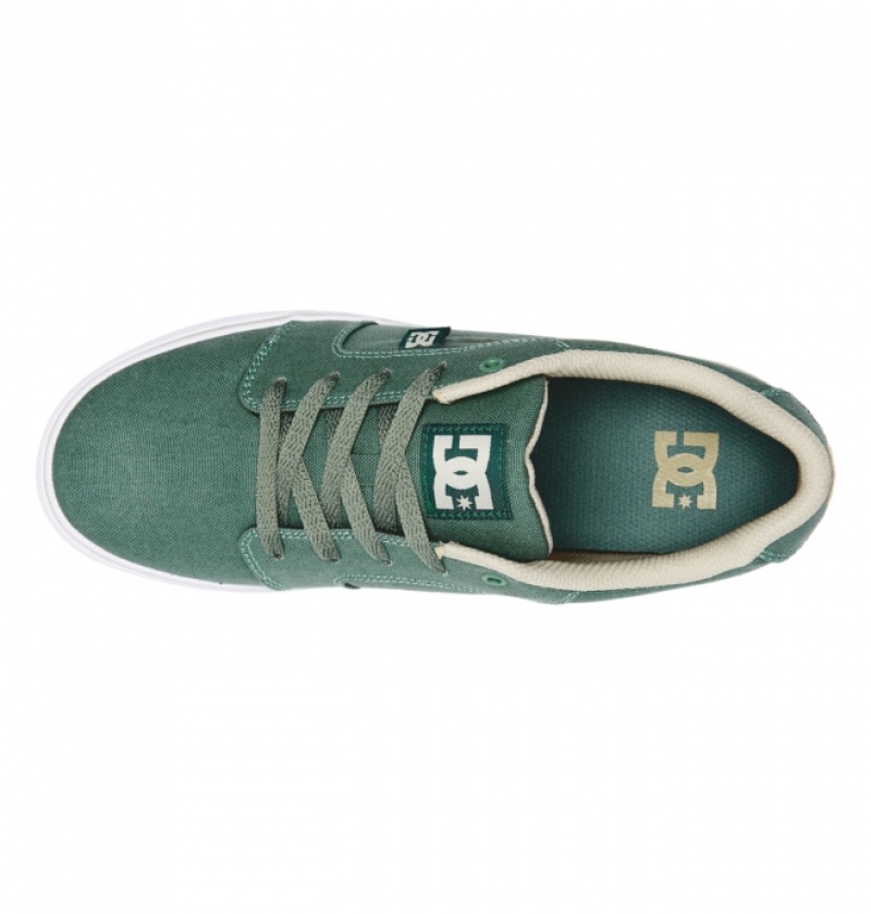 Basket DC Anvil Tela Vert Blanche Homme | QRA-4559776