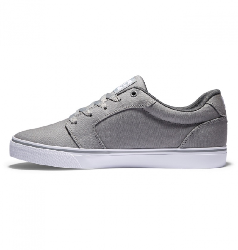 Basket DC Anvil Tela Grise Blanche Homme | VTO-0772639