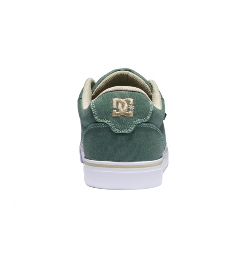 Basket DC Anvil Tela Vert Blanche Homme | QRA-4559776