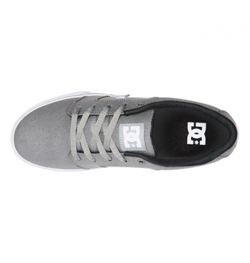 Basket DC Anvil Tela Grise Blanche Homme | VTO-0772639