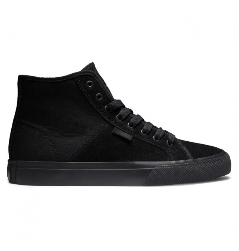 Basket DC Manual High Top Daim Noir Homme | TZS-4454119