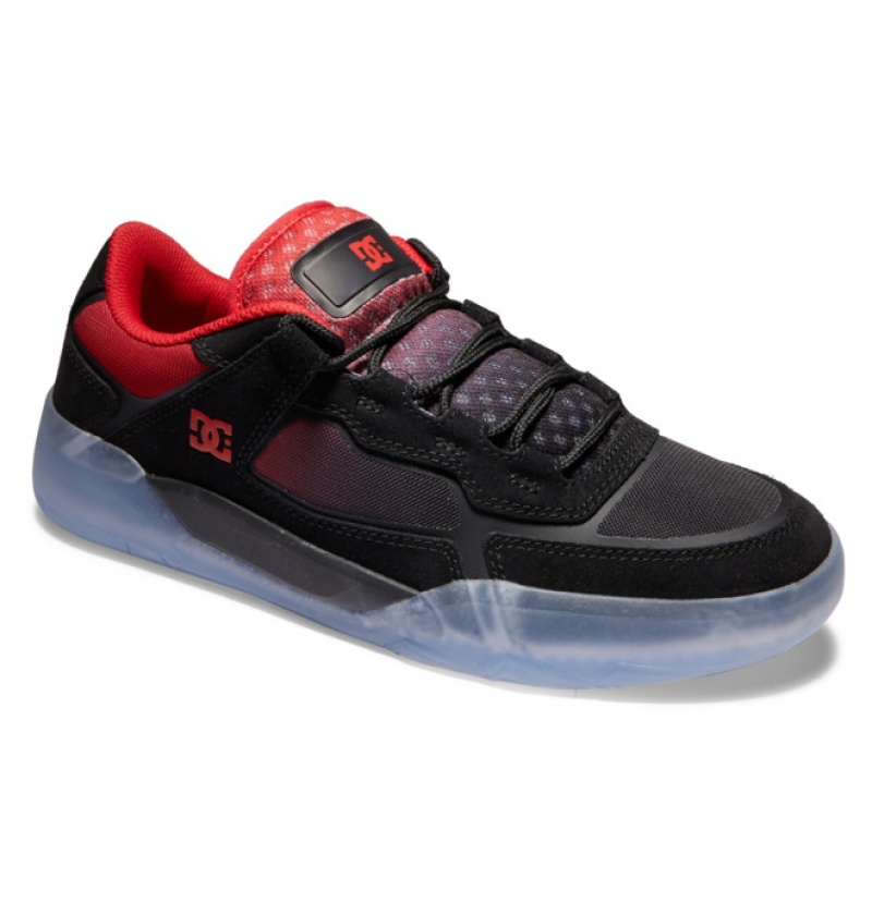 Basket DC Metric Skate Noir Rouge Homme | FWV-5359467